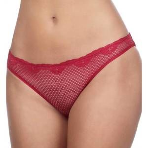 NEW TIMPA LINGERIE duet lace low rise thong in chinese red
